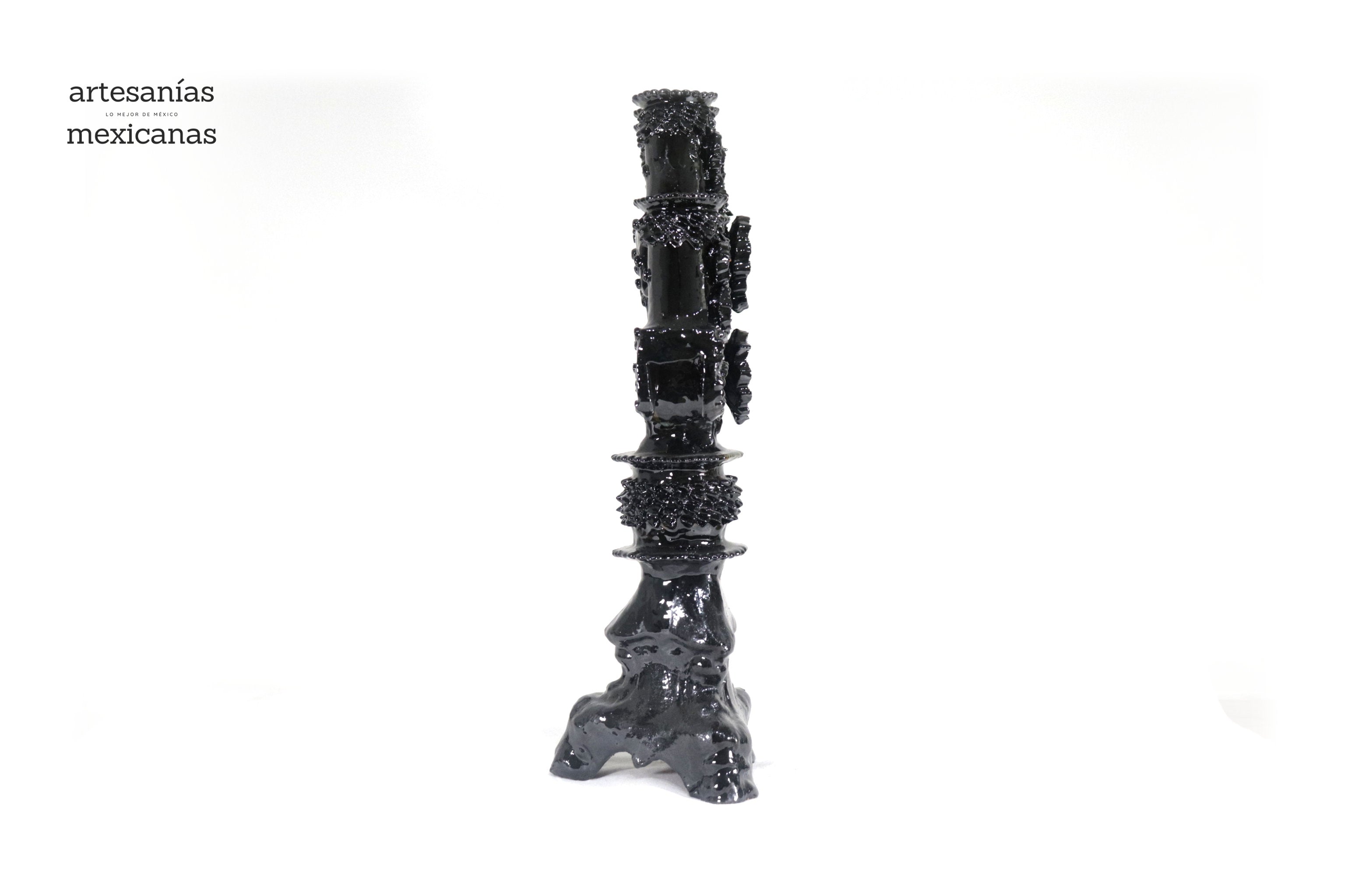 Candleholder black of 5-Candle - Glazed Clay - 20 in. Juan Gtz