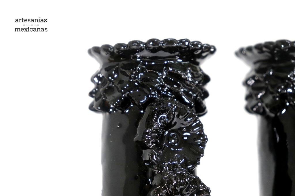 Candleholder black of 5-Candle - Glazed Clay - 20 in. Juan Gtz