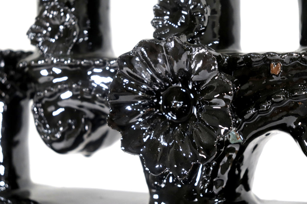 Candleholder black of 5-Candle - Glazed Clay - 20 in. Juan Gtz
