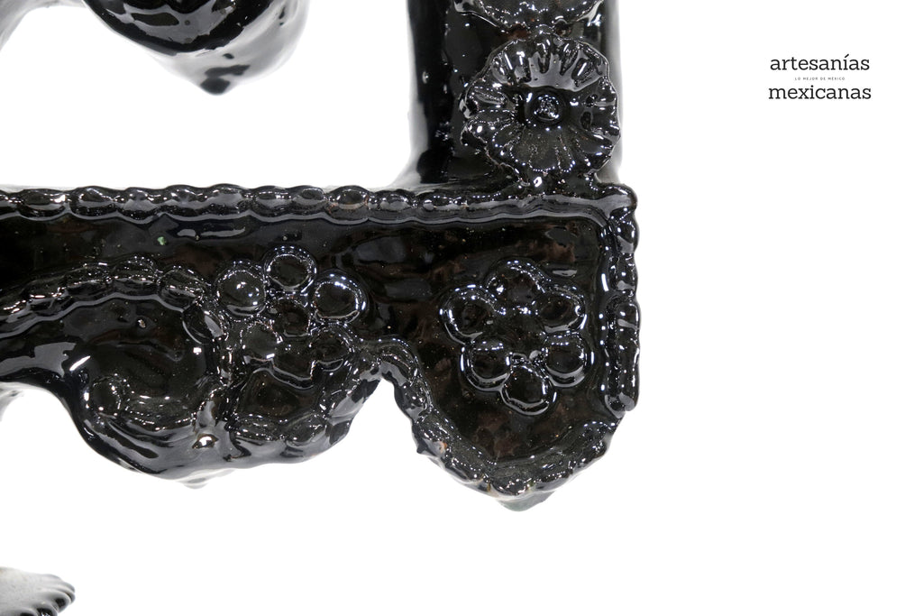 Candleholder black of 5-Candle - Glazed Clay - 20 in. Juan Gtz