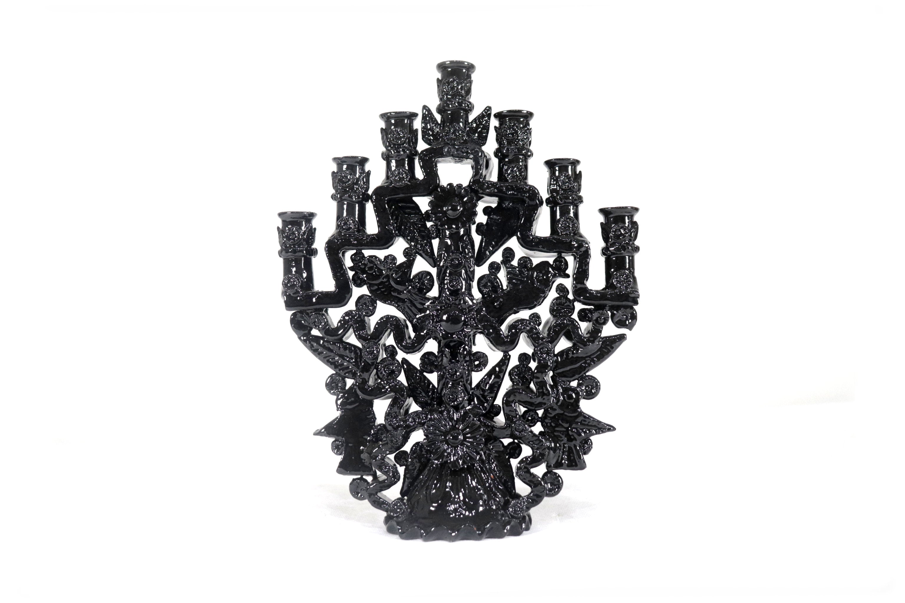 Candleholder black of 7 candles - 10 in. Tereri