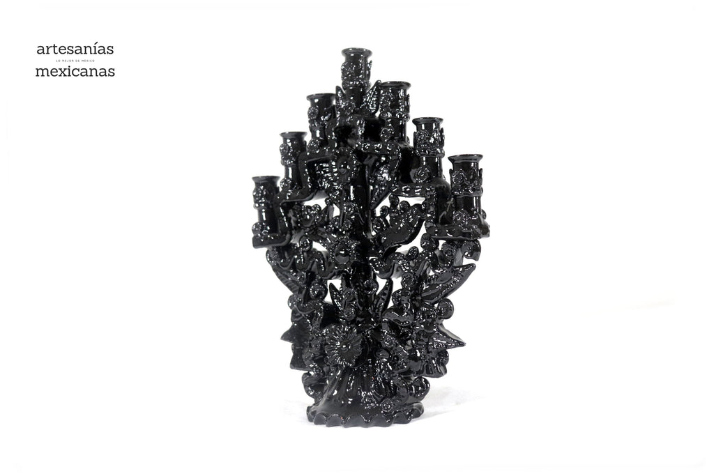 Candleholder black of 7 candles - 10 in. Tereri