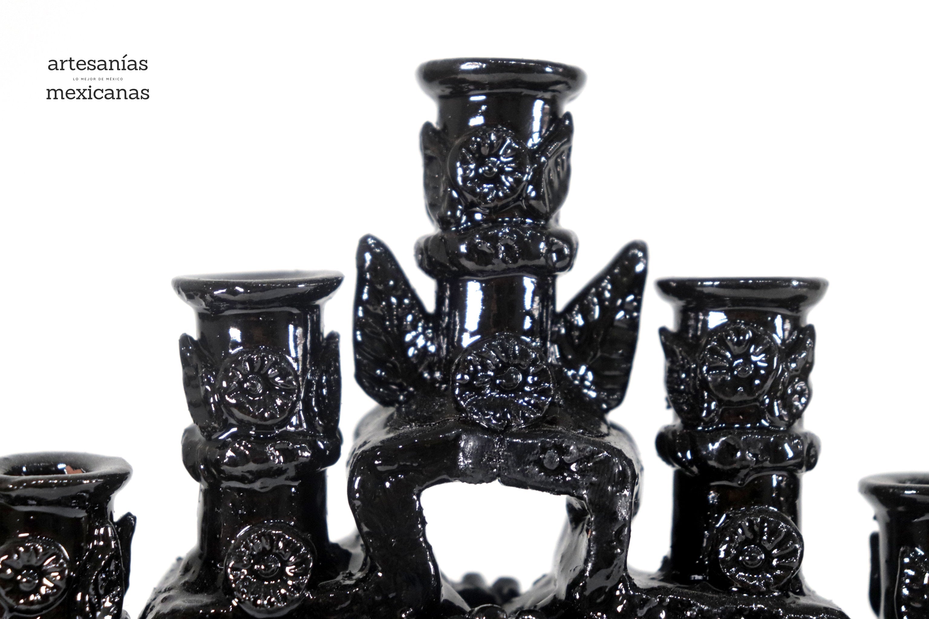 Candleholder black of 7 candles - 10 in. Tereri
