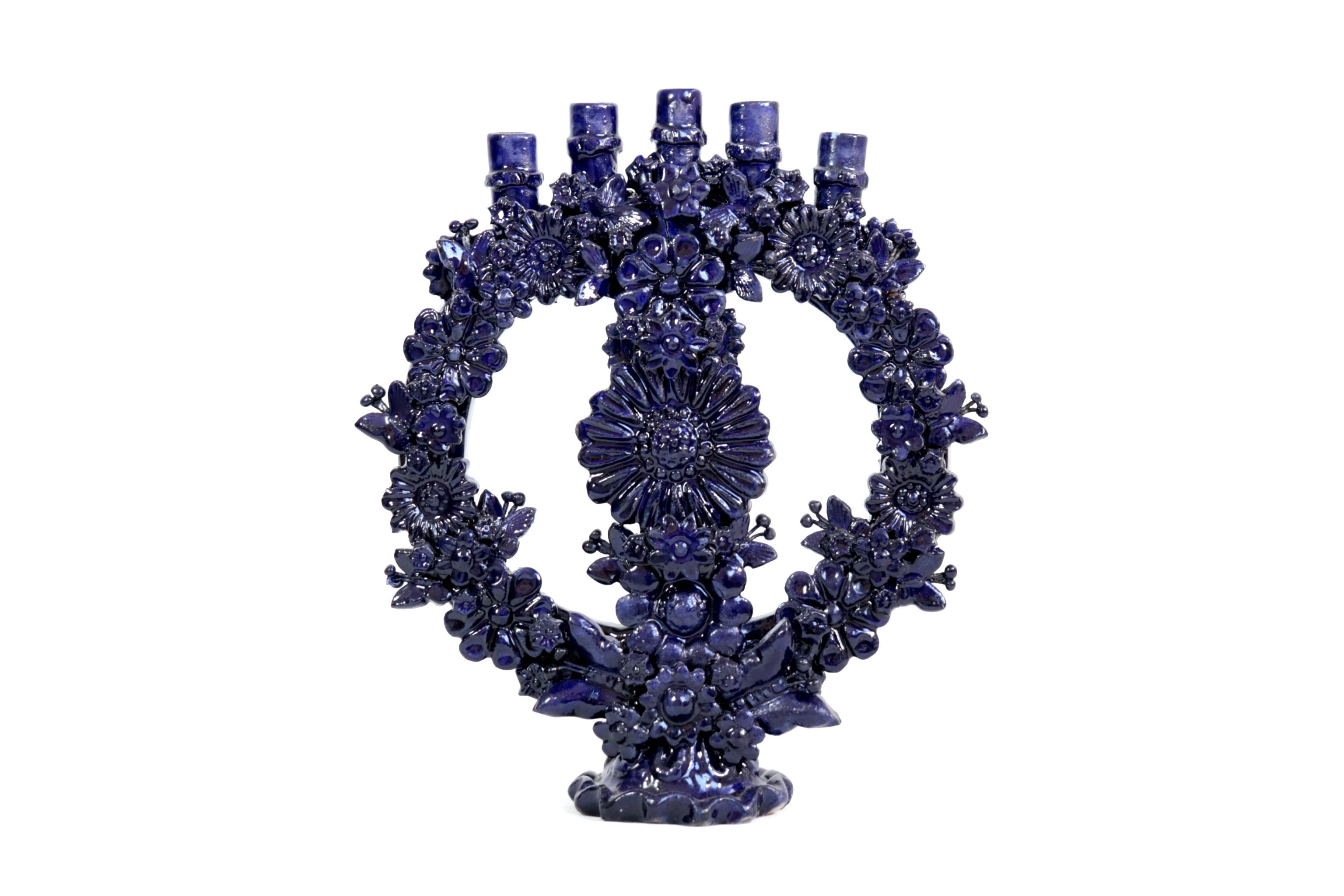 Candleholder Blue 5-Candle - 10.4 in. Juan Gtz