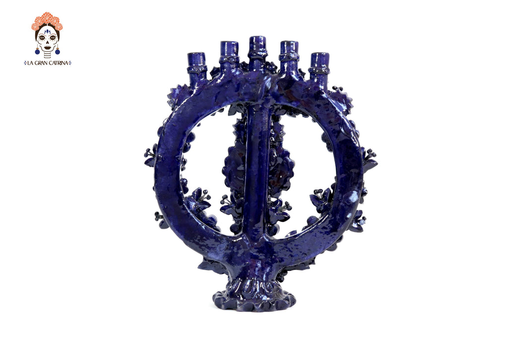 Candleholder Blue 5-Candle - 10.4 in. Juan Gtz