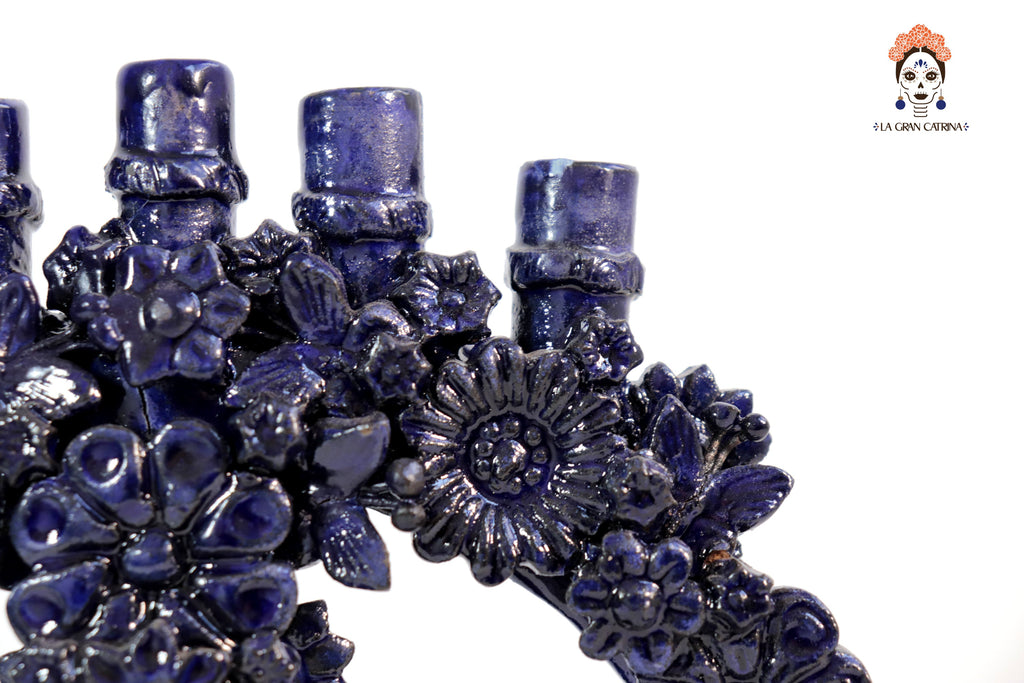Candleholder Blue 5-Candle - 10.4 in. Juan Gtz