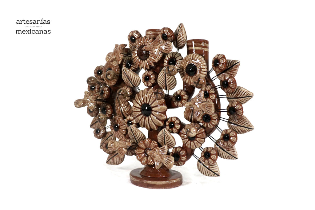 Tree of Life Medium Brown - 3 Candles - 14 in. Montoya