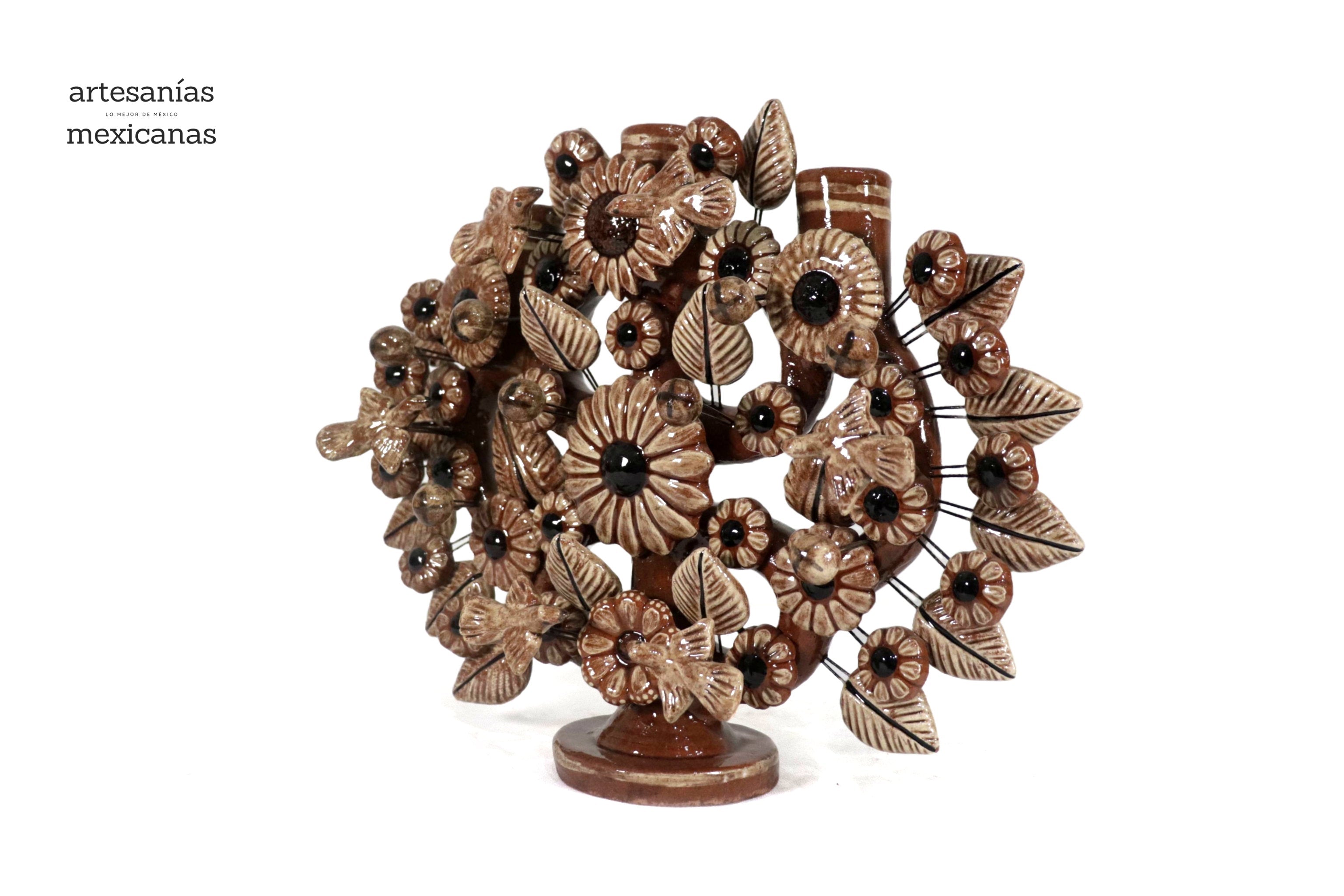 Tree of Life Medium Brown - 3 Candles - 14 in. Montoya