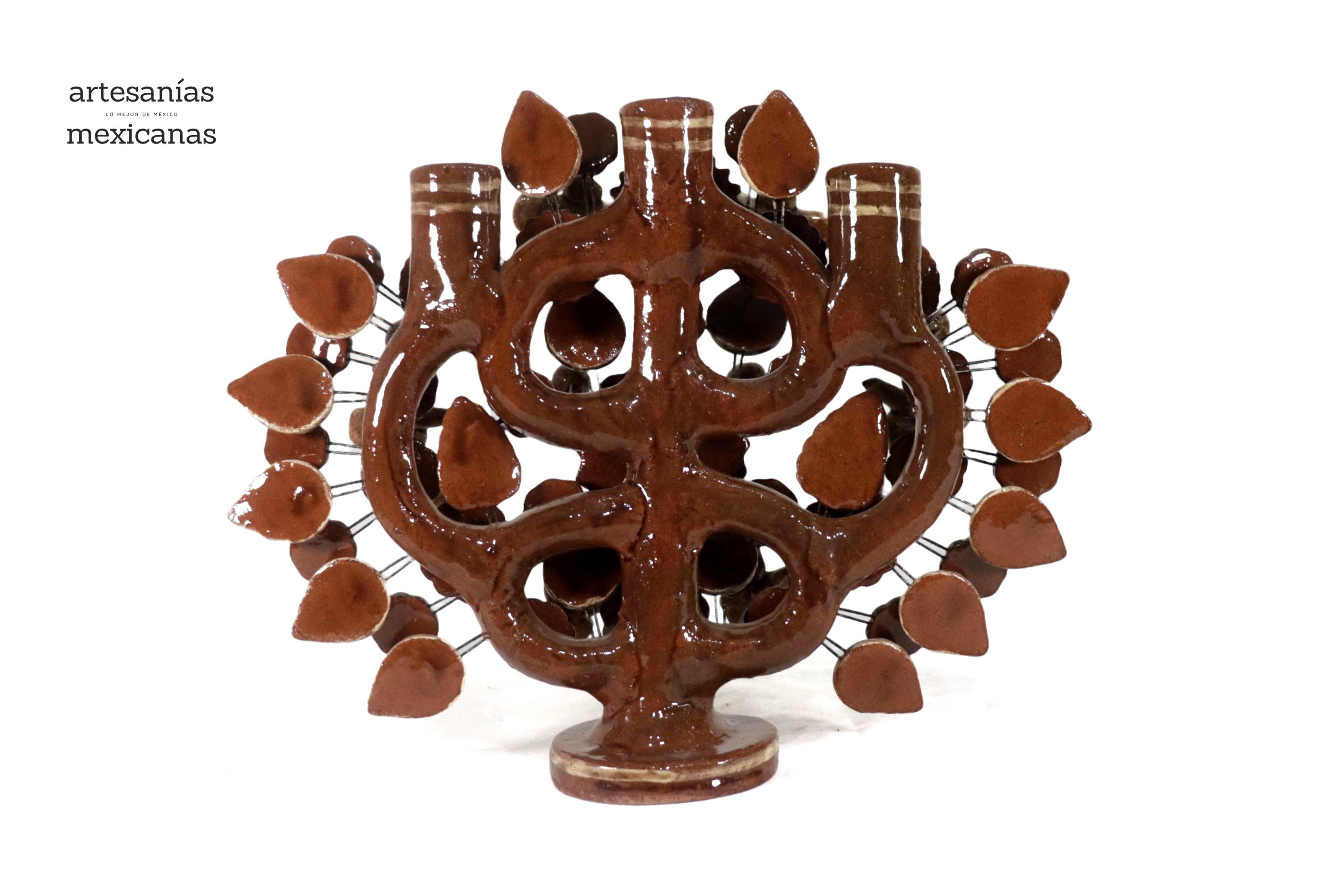 Tree of Life Medium Brown - 3 Candles - 14 in. Montoya