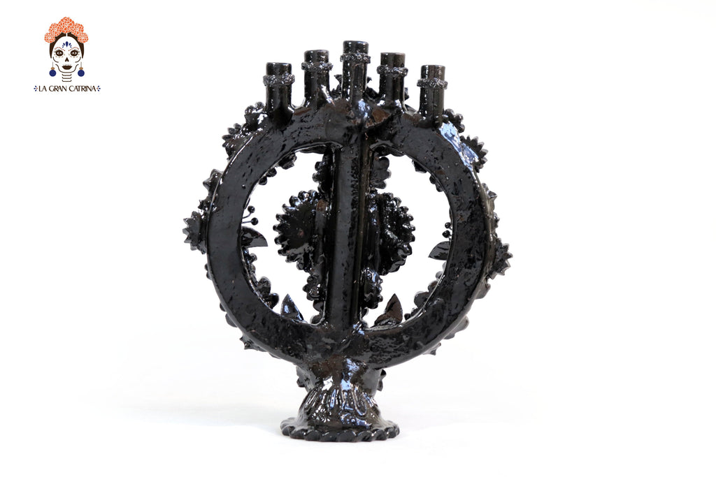 Candleholder black of 5-Candle - 10.4 in. Juan Gtz