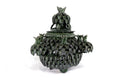 Ponchera green with Leaves vidriada with jarritos Clay - 20 in. Viejitos SJG