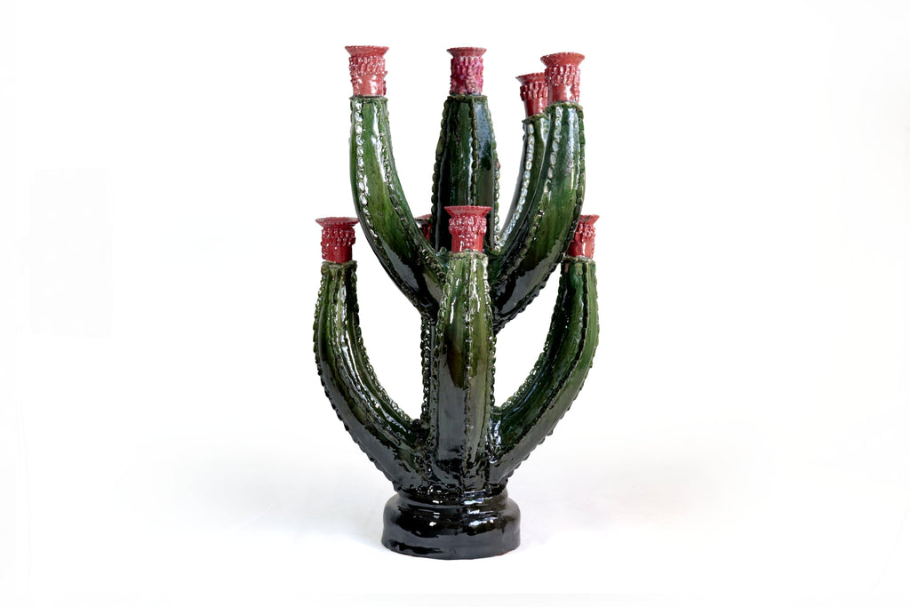 Candleholder Prickly Pear Cactus Dark Green - 23.6 in. - in. Production Juan Gtz