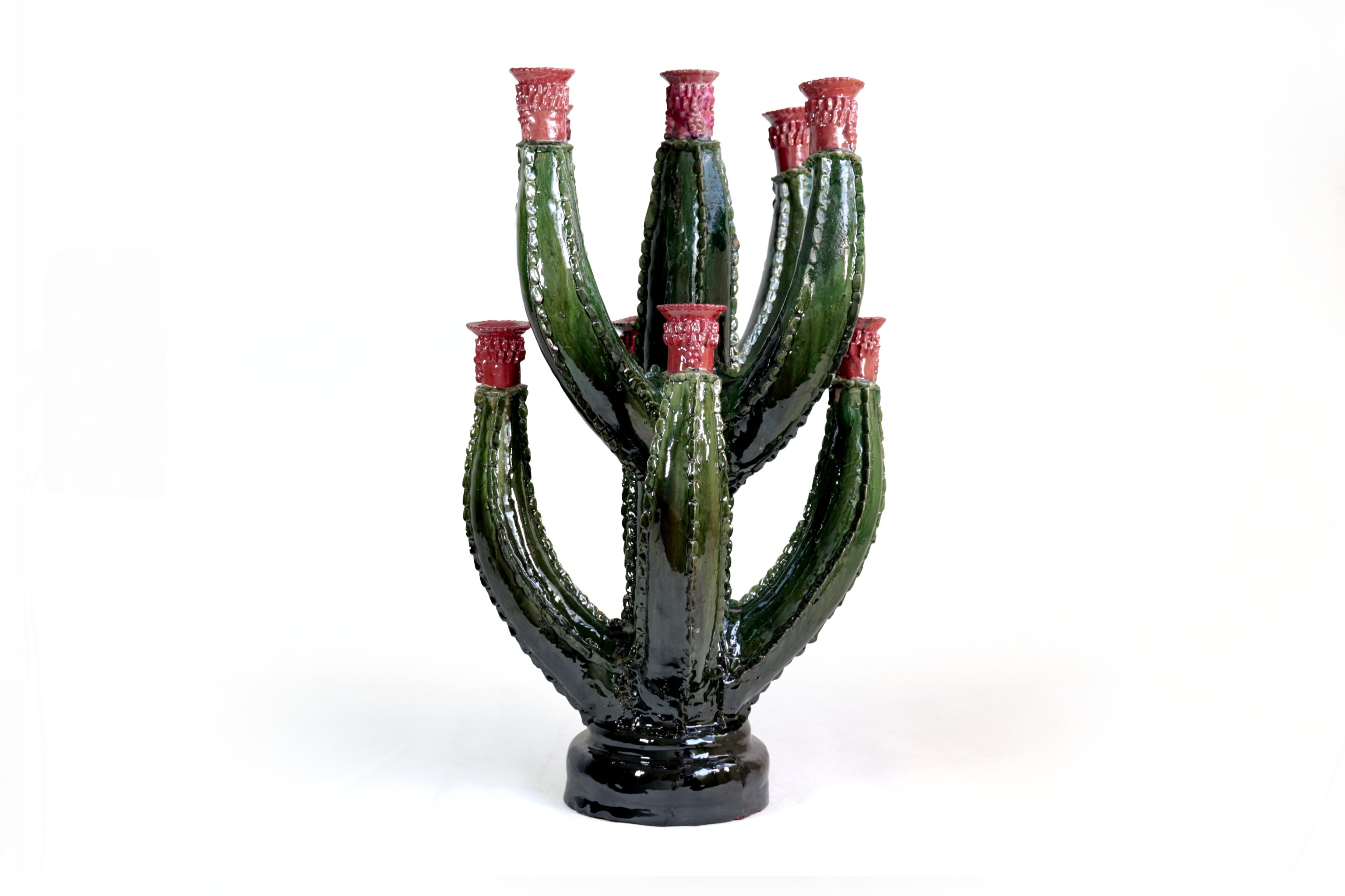 Candleholder Prickly Pear Cactus Dark Green - 23.6 in. - in. Production Juan Gtz