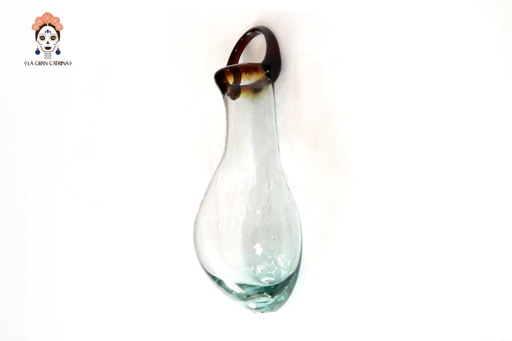 Set of Blown Glass Bottles - Blue Translúcido - 11.4 in. Vidrio Soplado