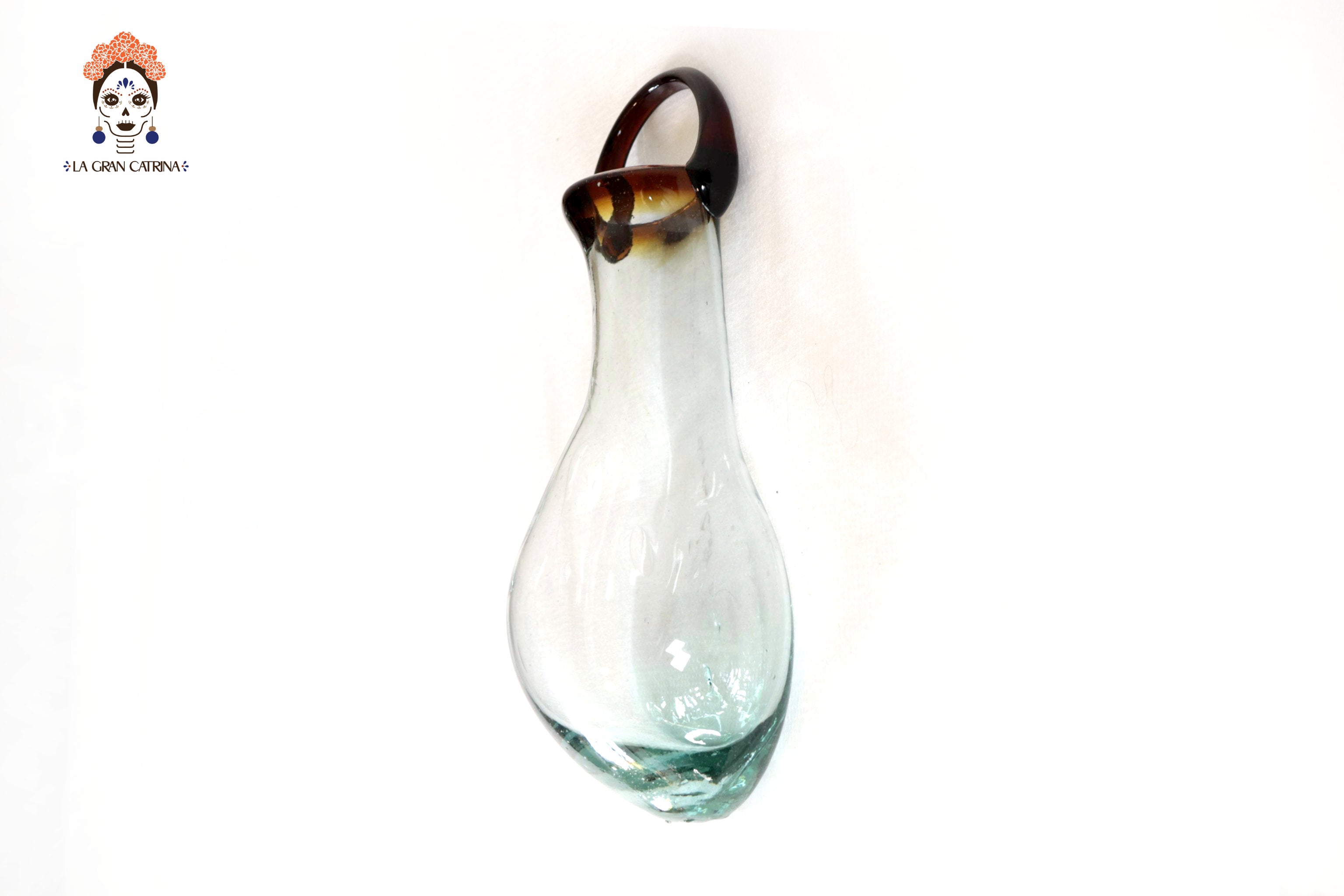 Set of Blown Glass Bottles - Blue Translúcido - 11.4 in. Vidrio Soplado