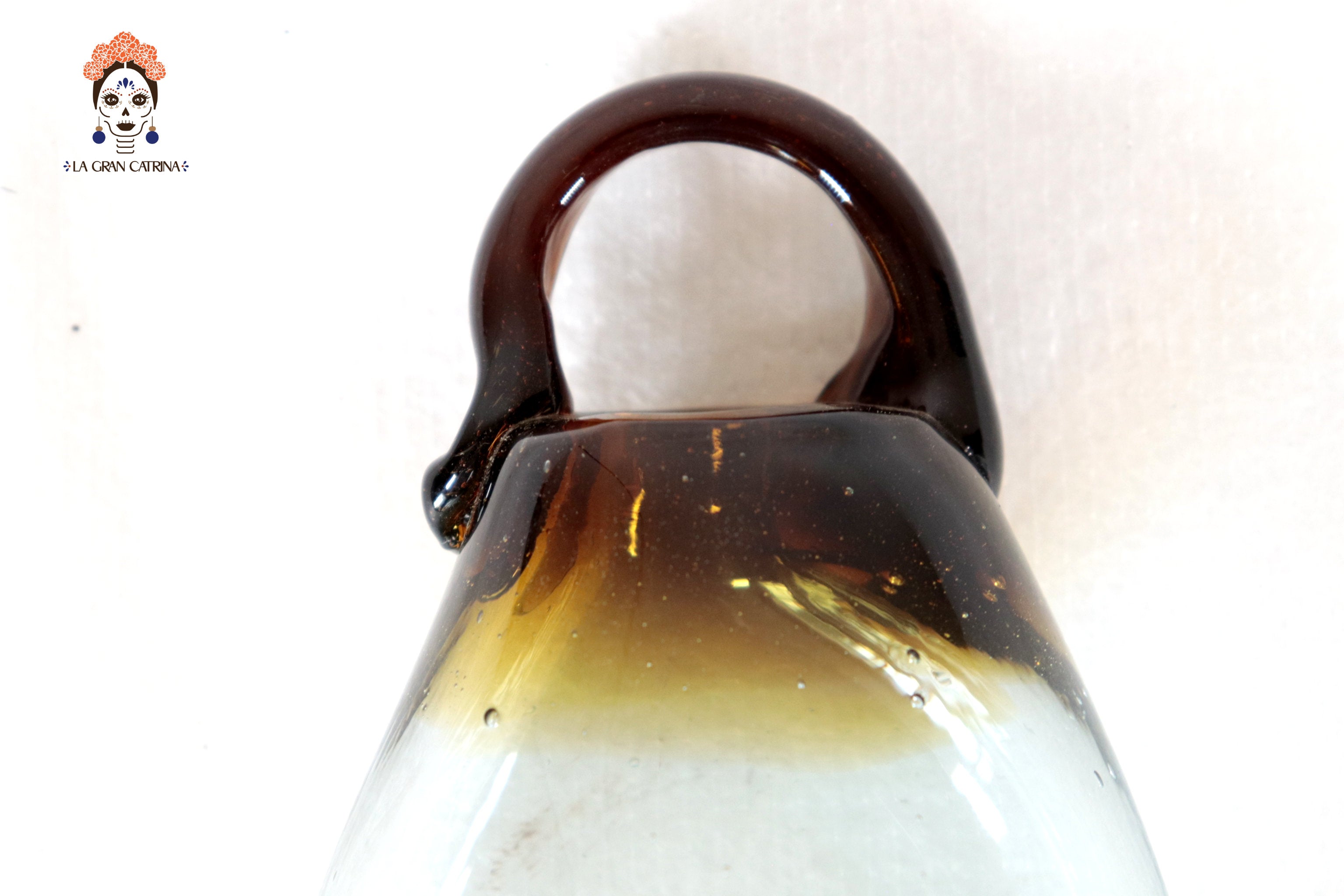 Set of Blown Glass Bottles - Blue Translúcido - 11.4 in. Vidrio Soplado