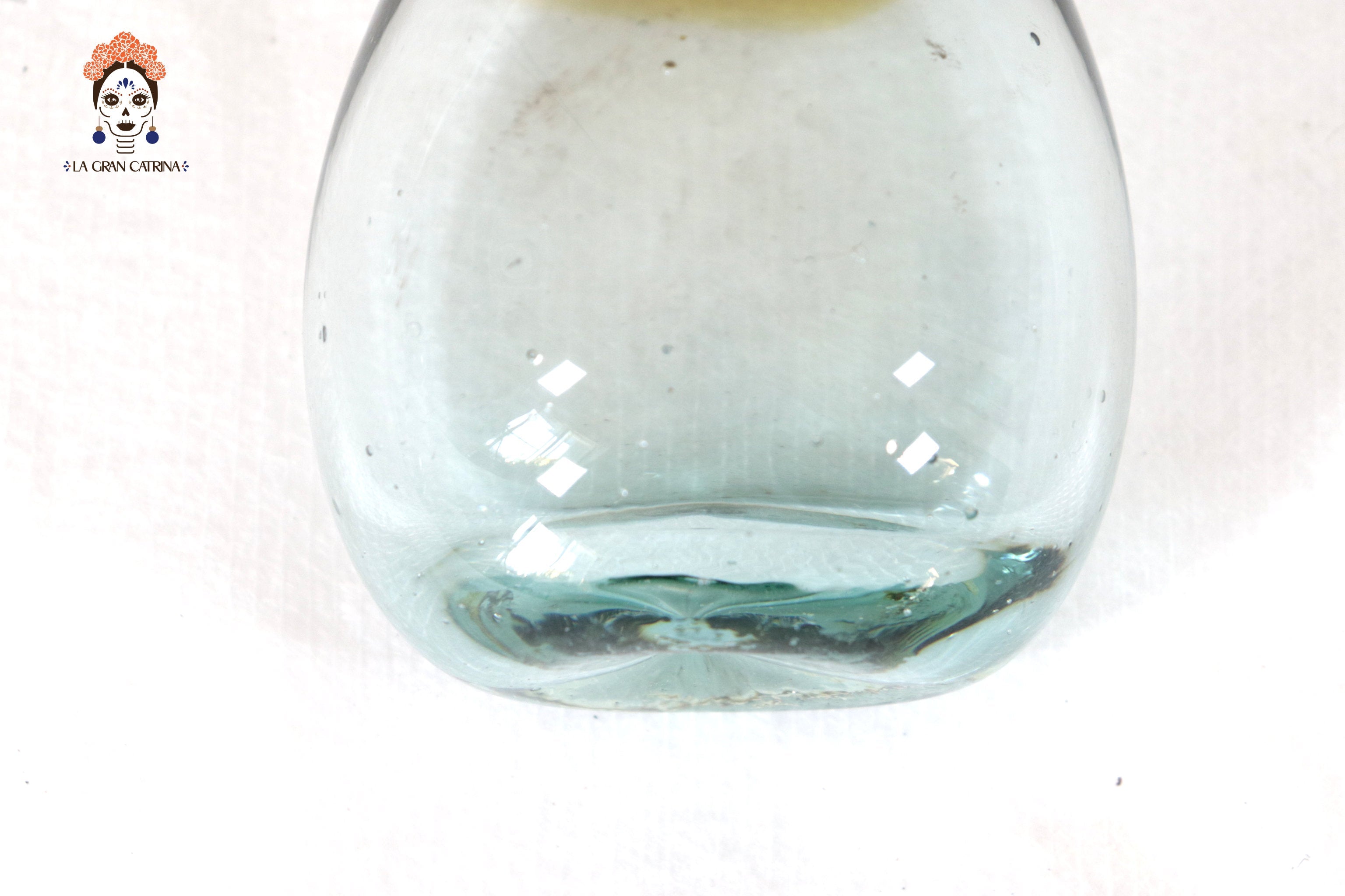 Set of Blown Glass Bottles - Blue Translúcido - 11.4 in. Vidrio Soplado