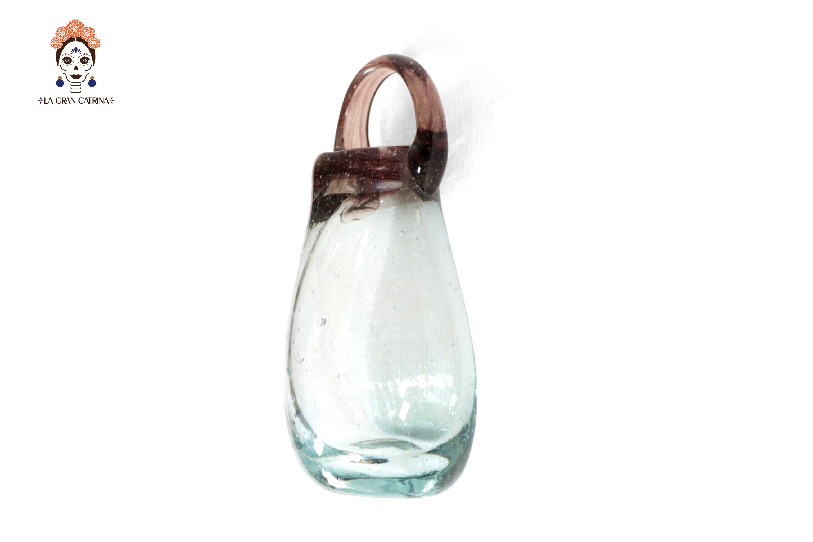 Set of Blown Glass Bottles - Blue Translúcido - 11.4 in. Vidrio Soplado