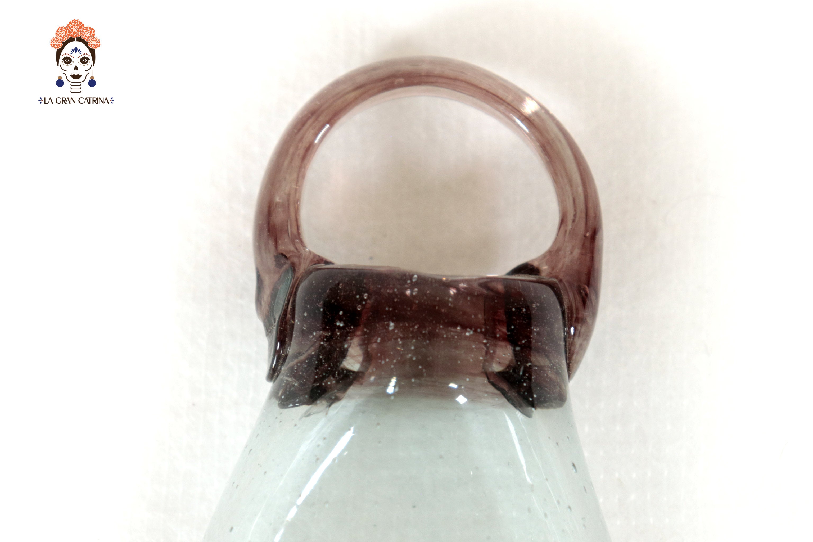 Set of Blown Glass Bottles - Blue Translúcido - 11.4 in. Vidrio Soplado