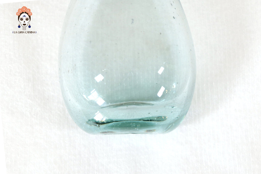 Set of Blown Glass Bottles - Blue Translúcido - 11.4 in. Vidrio Soplado