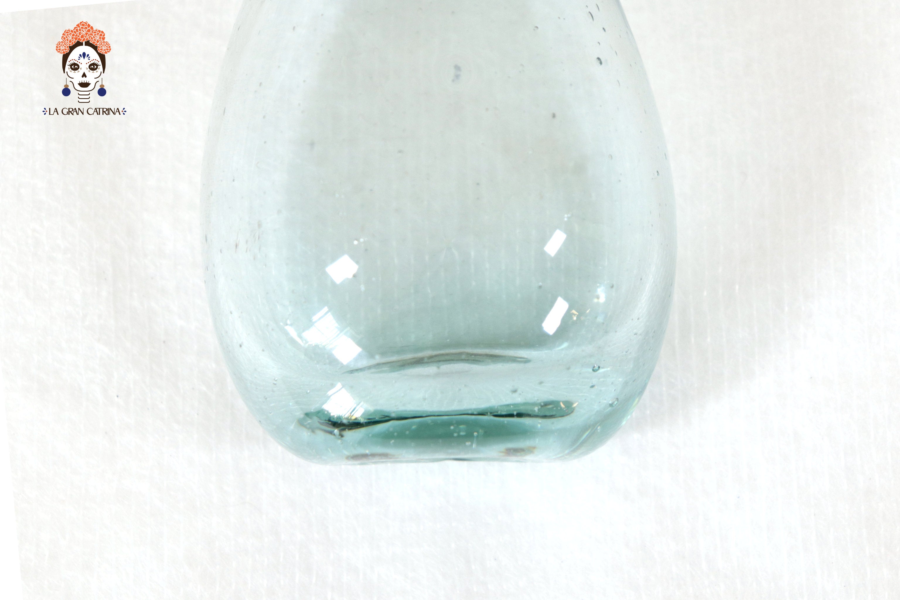 Set of Blown Glass Bottles - Blue Translúcido - 11.4 in. Vidrio Soplado