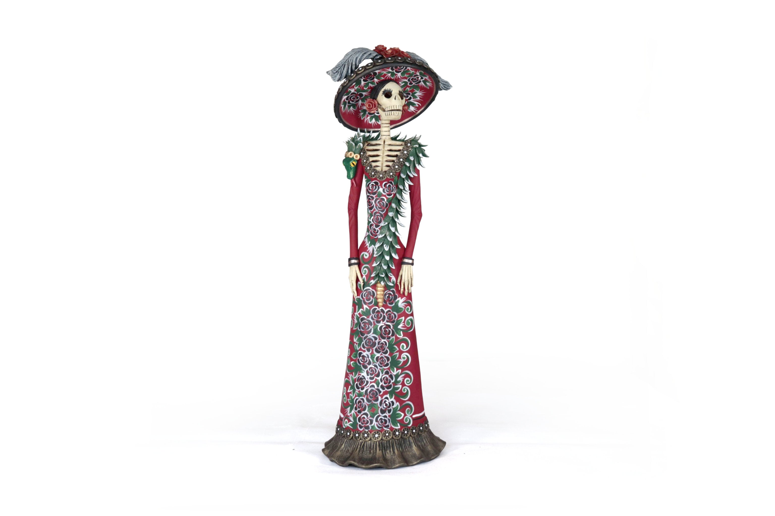 La Frida with la serpiente of vestido red - 18 in. Adan