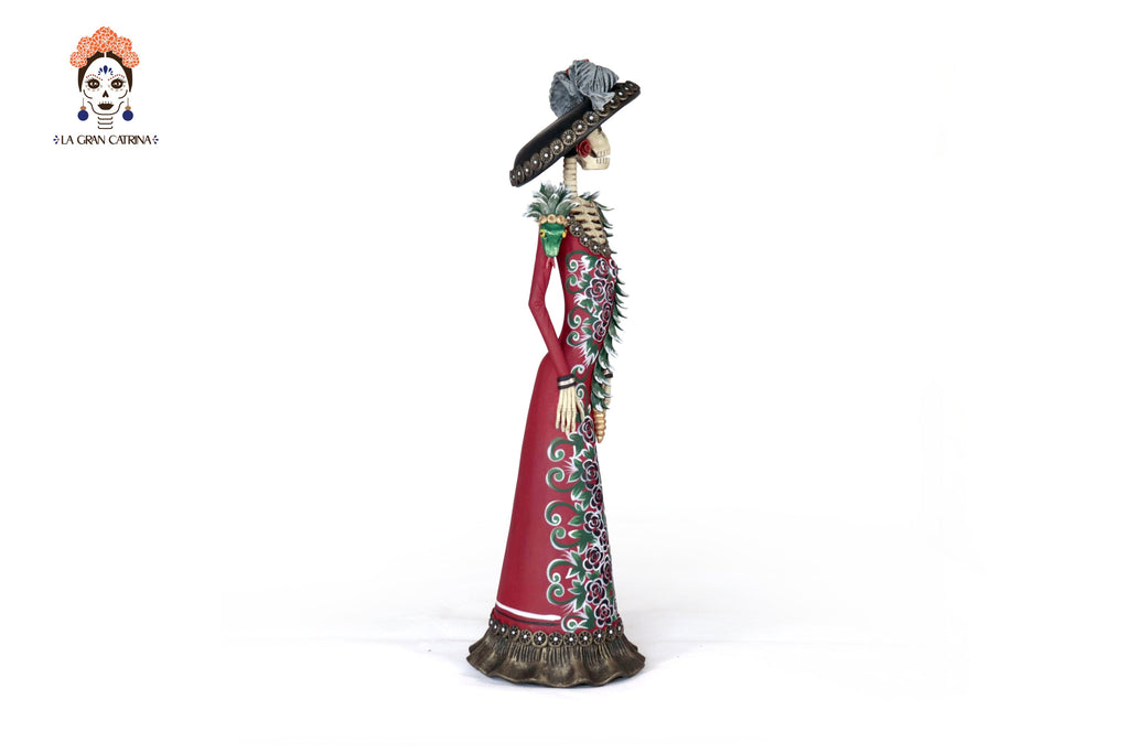 La Frida with la serpiente of vestido red - 18 in. Adan