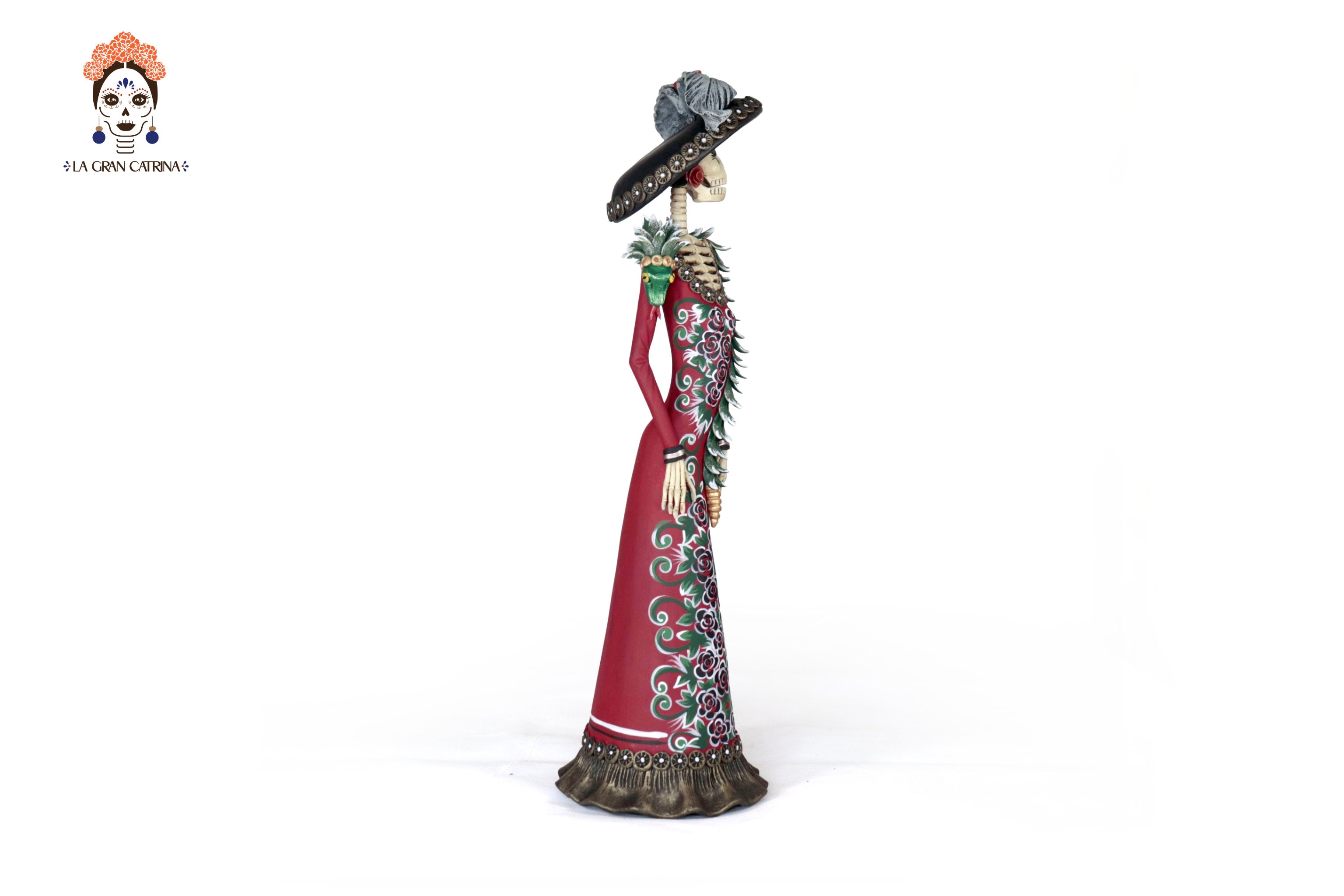 La Frida with la serpiente of vestido red - 18 in. Adan