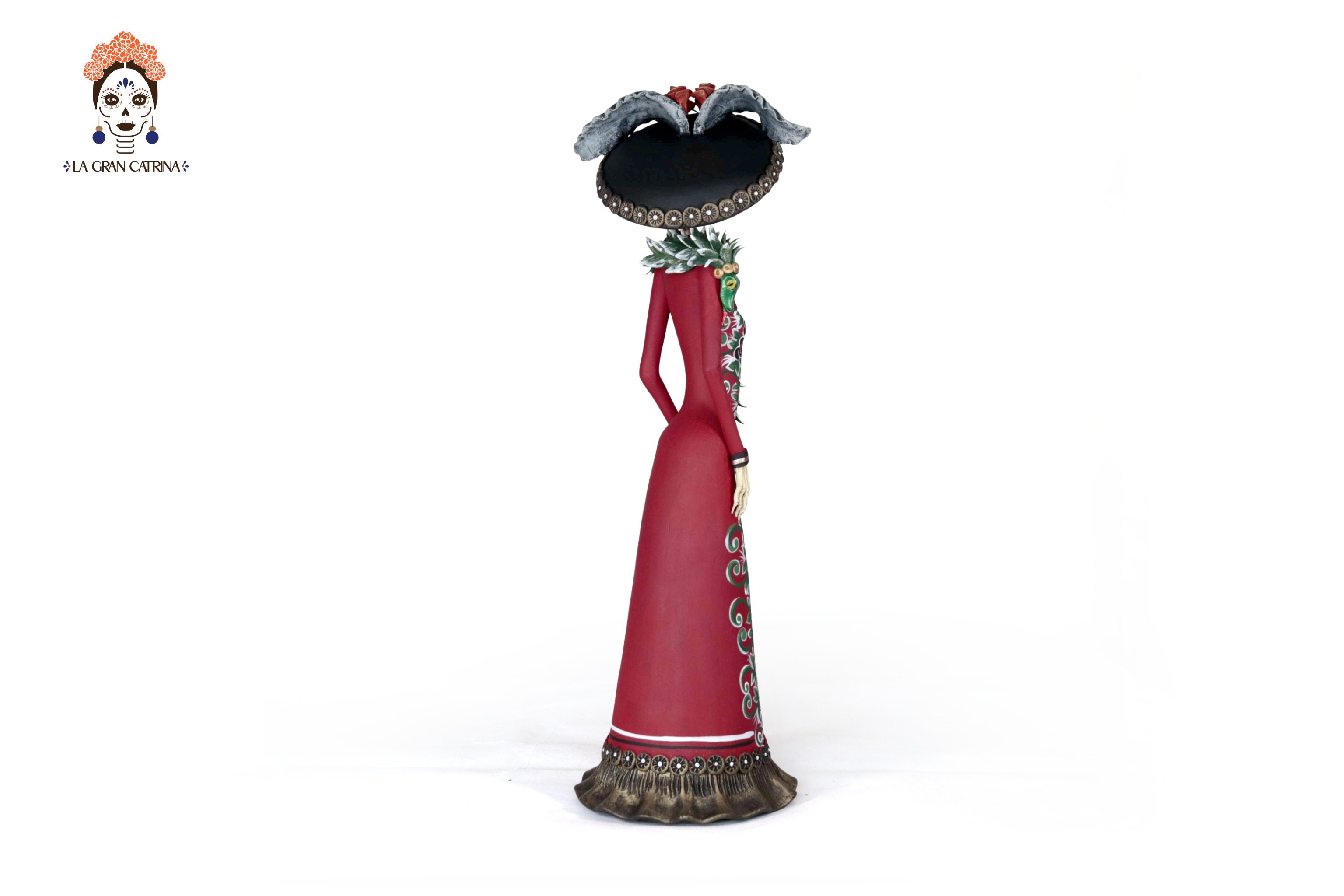 La Frida with la serpiente of vestido red - 18 in. Adan