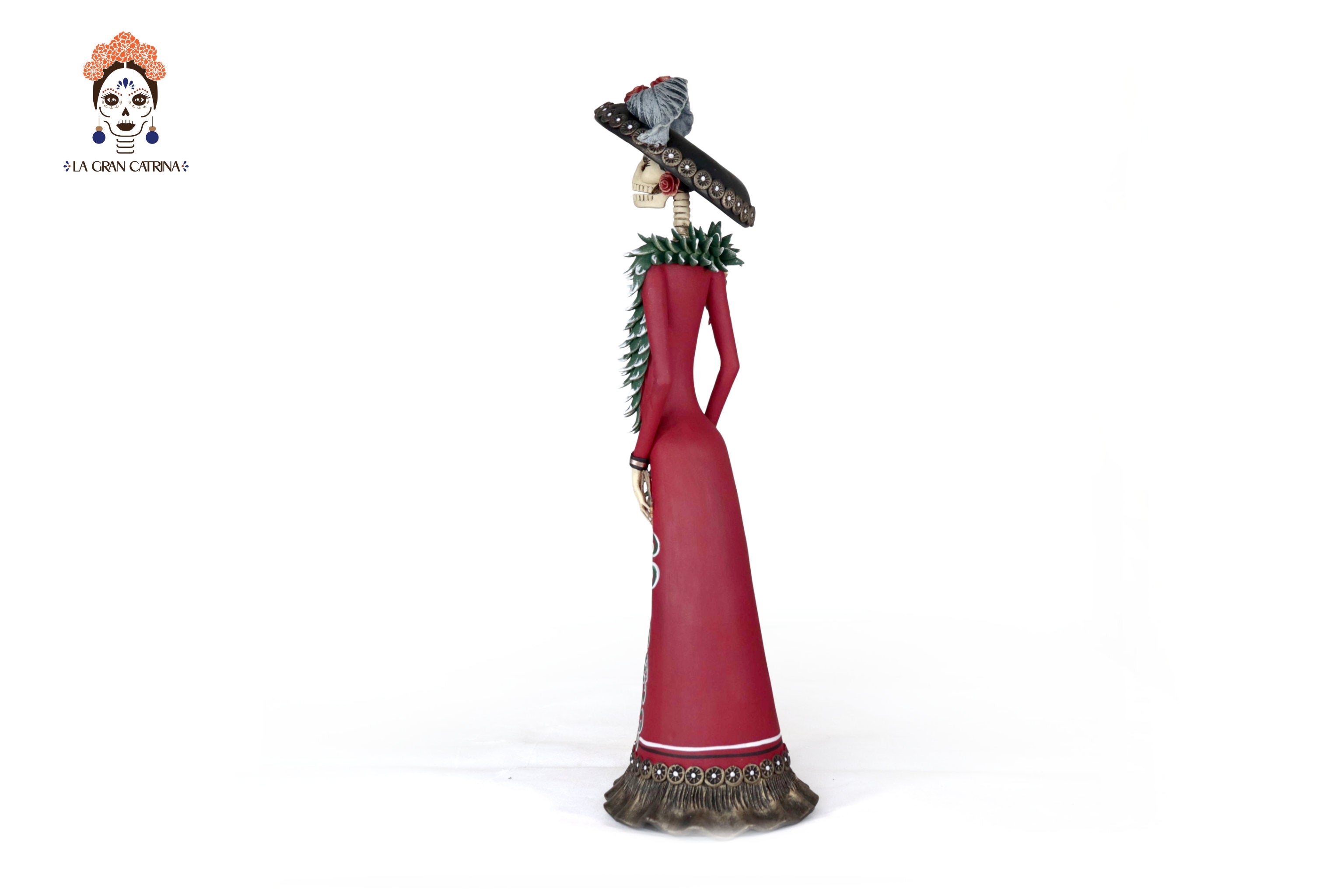 La Frida with la serpiente of vestido red - 18 in. Adan