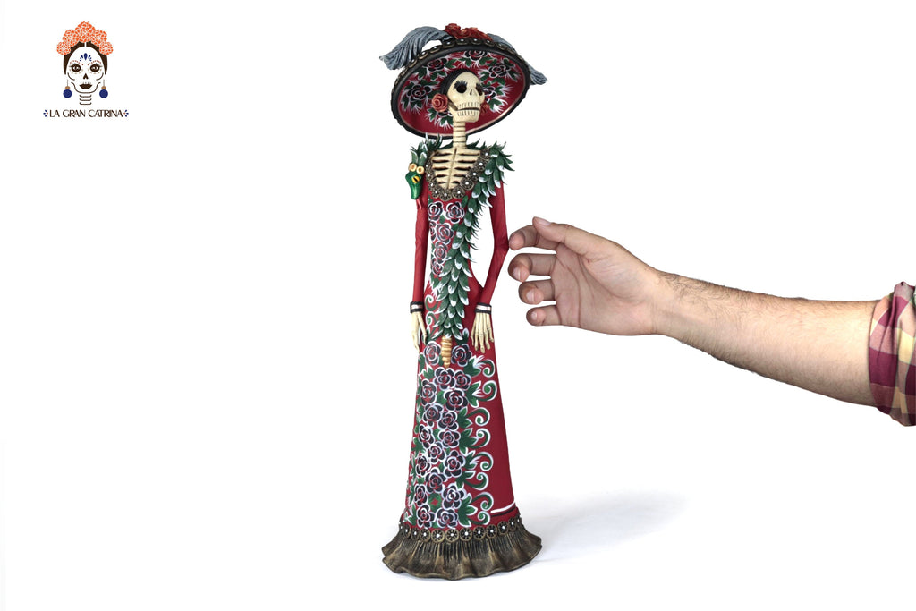 La Frida with la serpiente of vestido red - 18 in. Adan