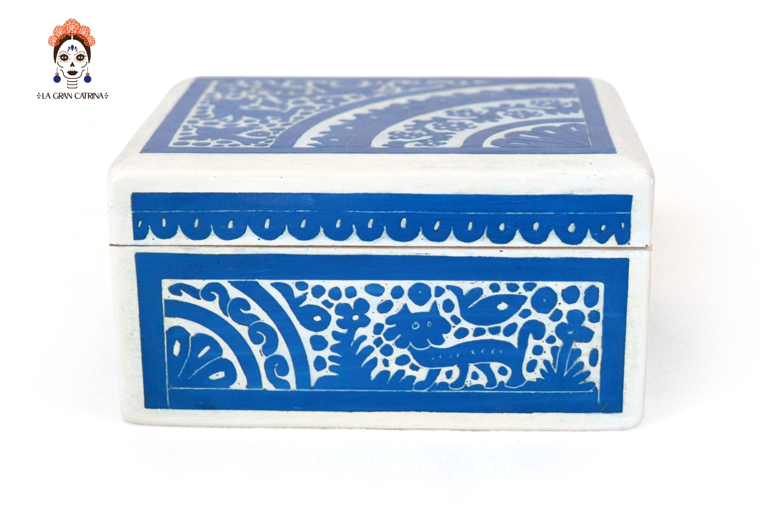 Small White Olinalá Handcrafted Box - 5.7 in. Olinala