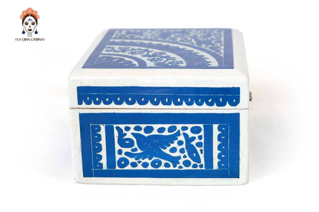 Small White Olinalá Handcrafted Box - 5.7 in. Olinala