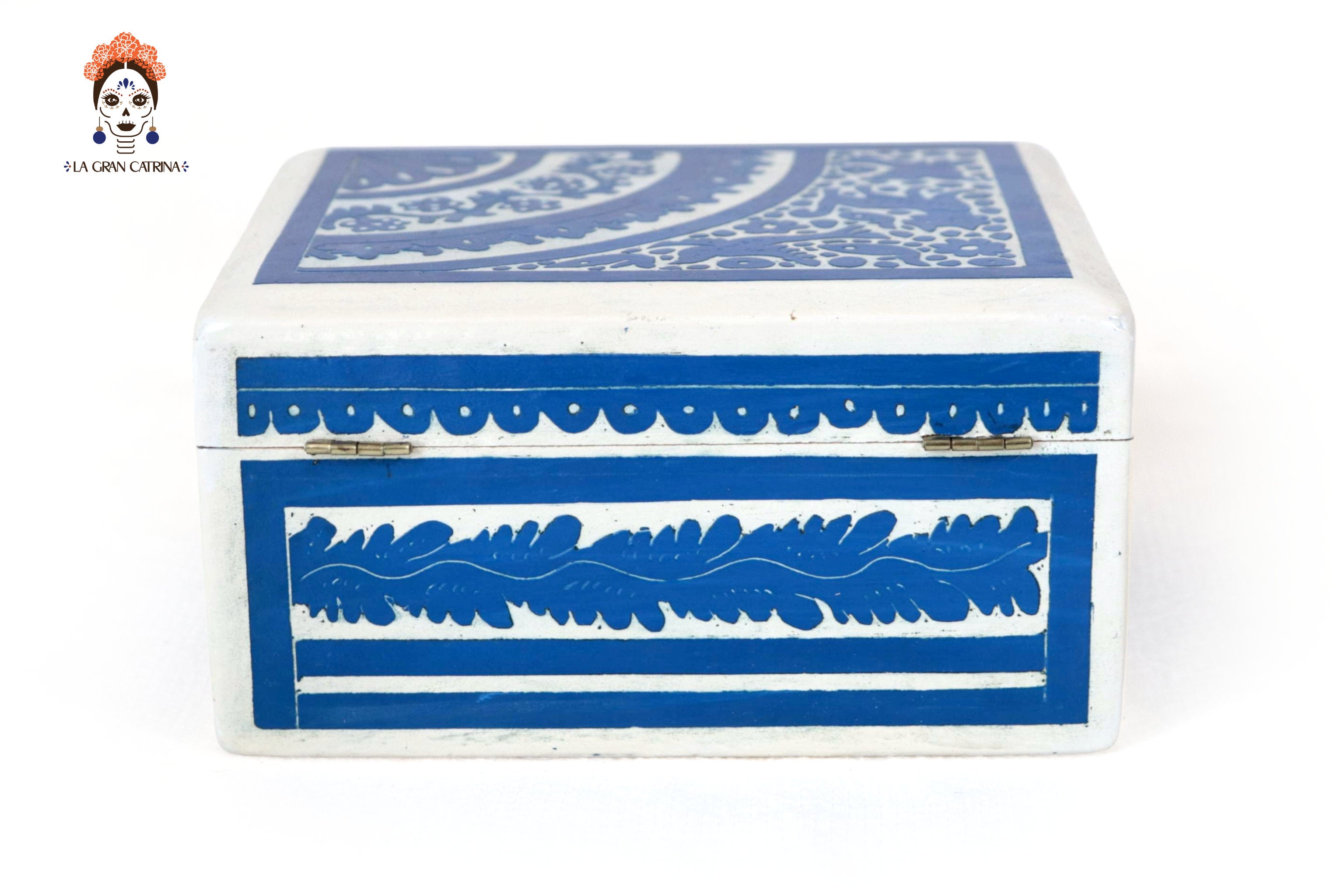 Small White Olinalá Handcrafted Box - 5.7 in. Olinala