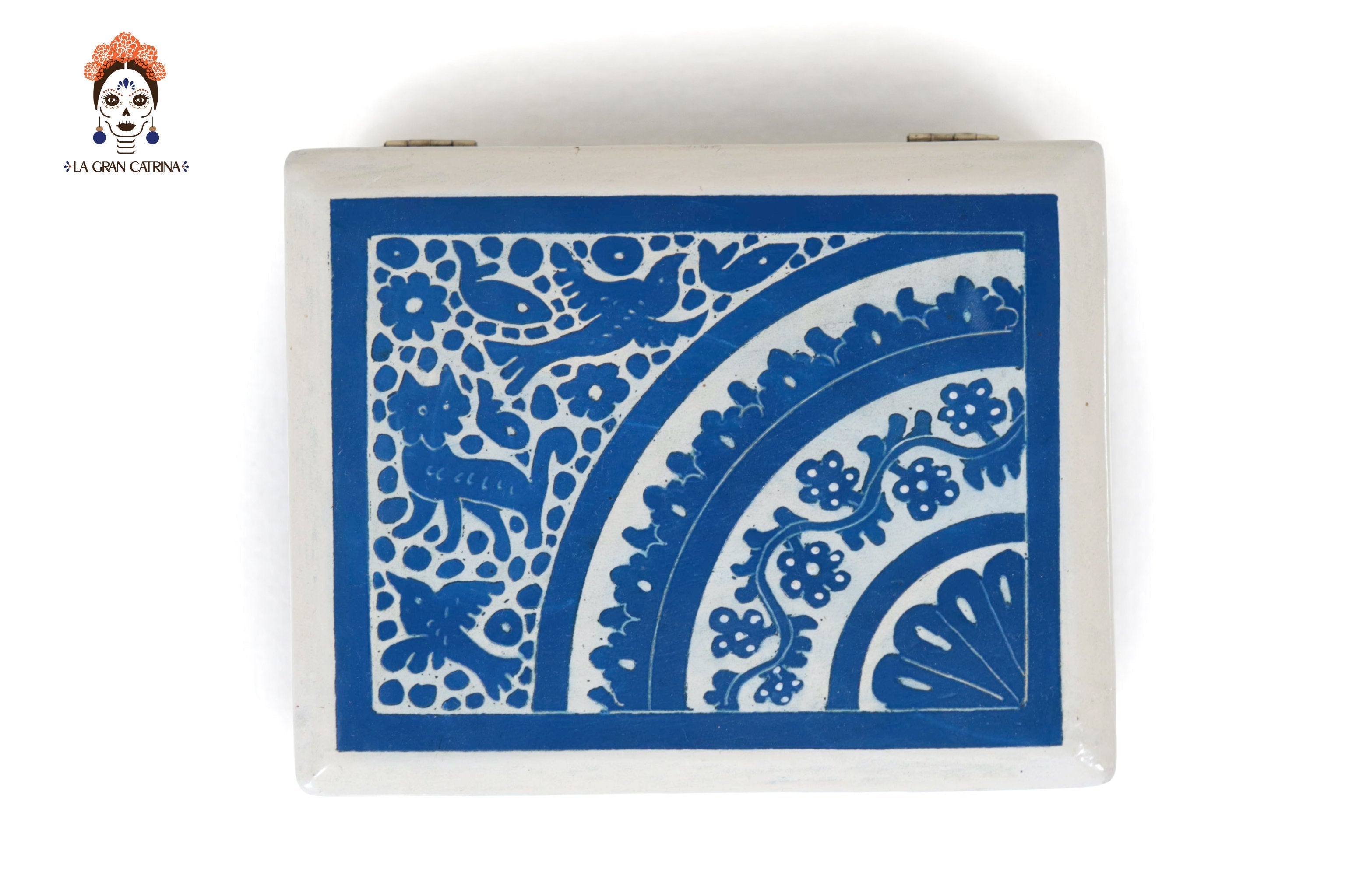 Small White Olinalá Handcrafted Box - 5.7 in. Olinala