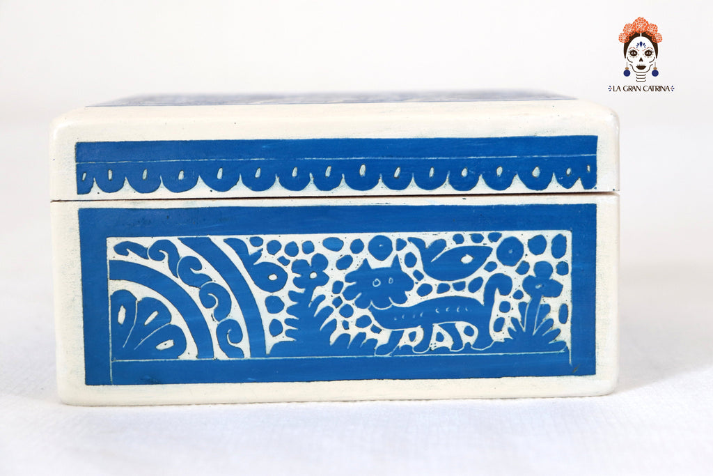 Small White Olinalá Handcrafted Box - 5.7 in. Olinala