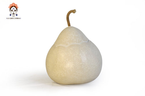 Large White Artisan Gourd