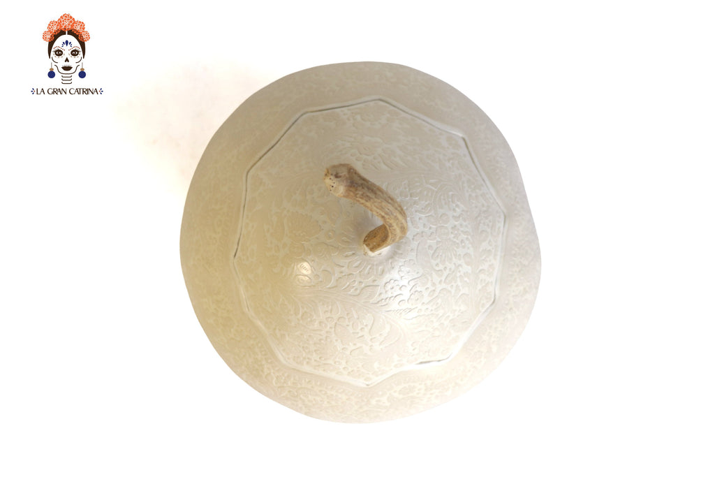 Large White Artisan Gourd