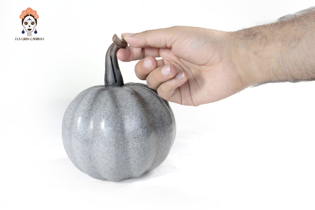 Set of 3 Pumpkins light gray - 9.8 in. Trejo
