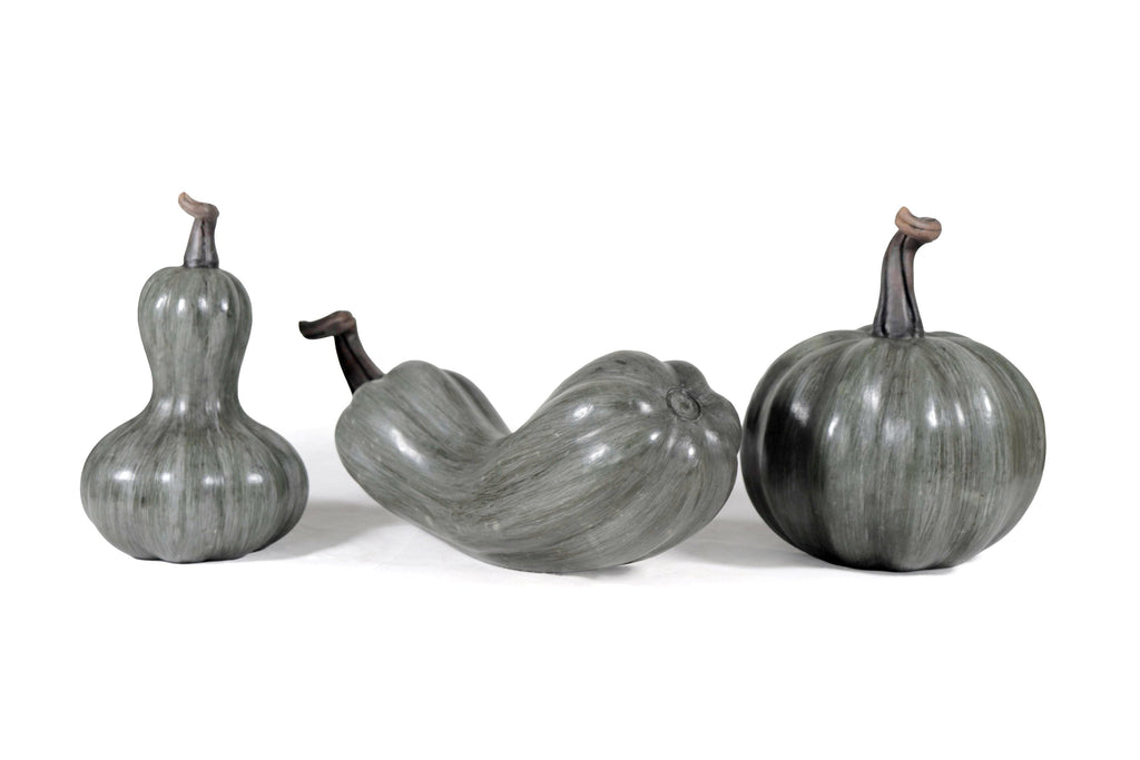 Set of 3 Pumpkins dark gray - 9.8 in. Trejo