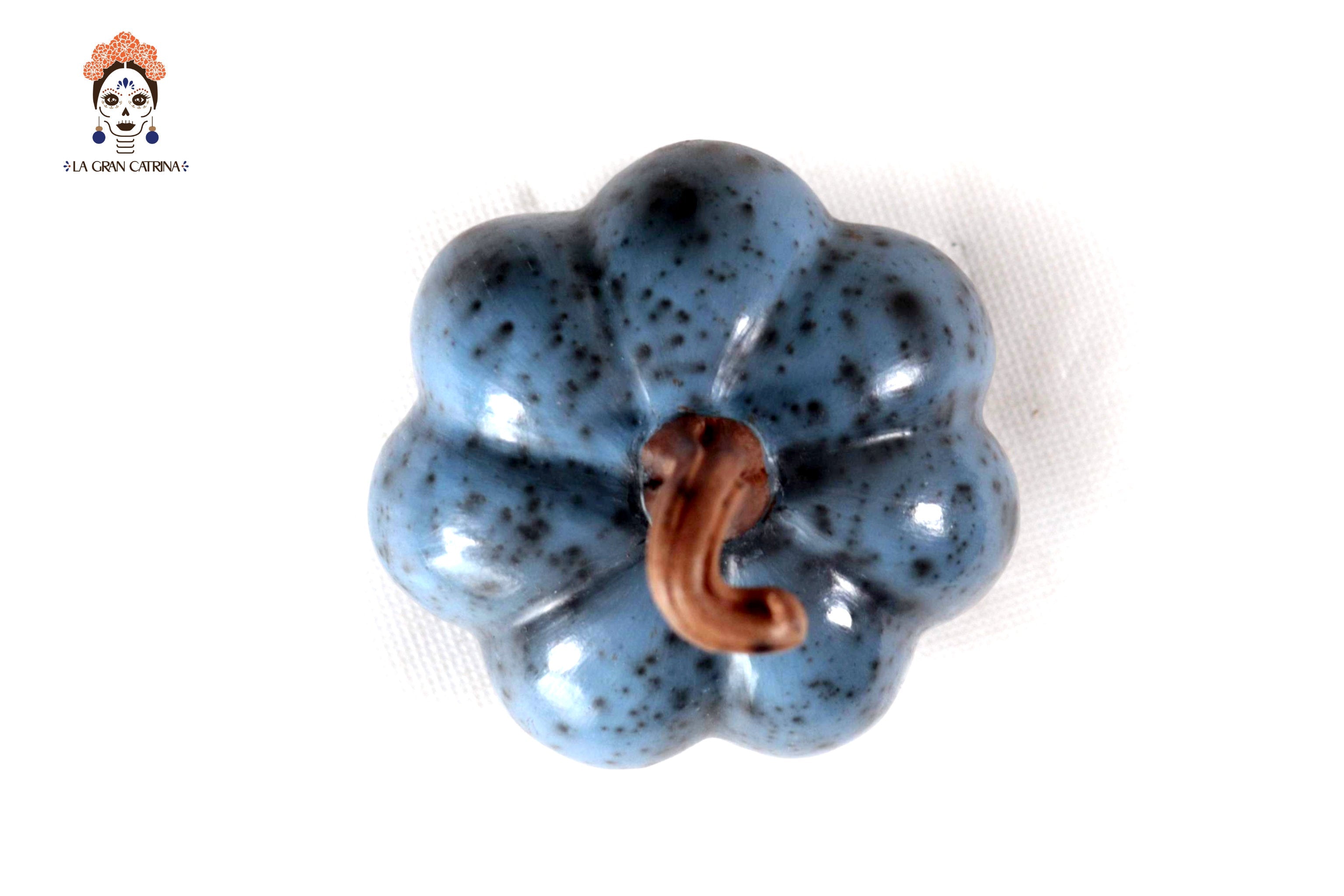 Set of 3 Pumpkins light blue - 9.8 in. Trejo