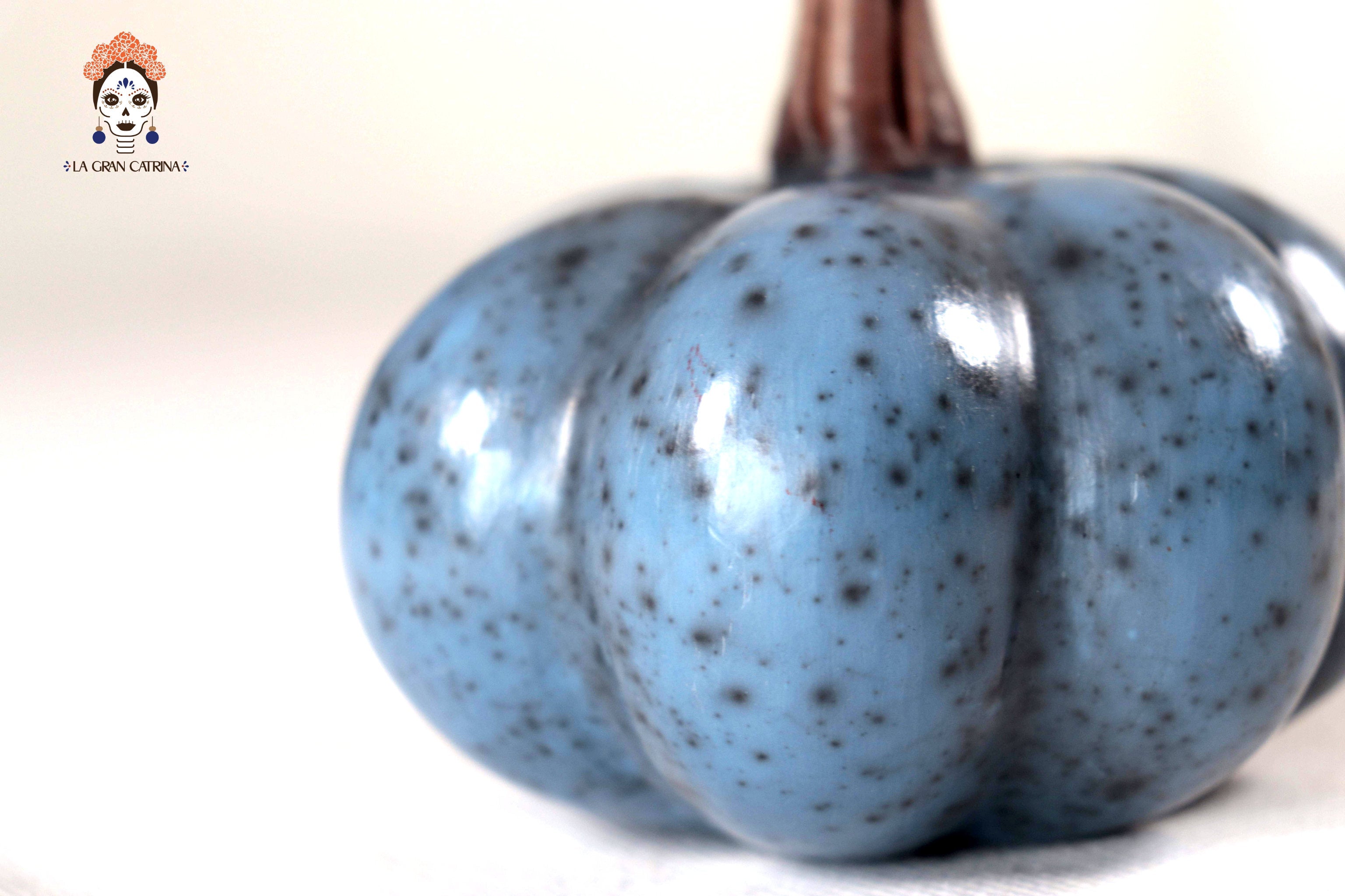 Set of 3 Pumpkins light blue - 9.8 in. Trejo