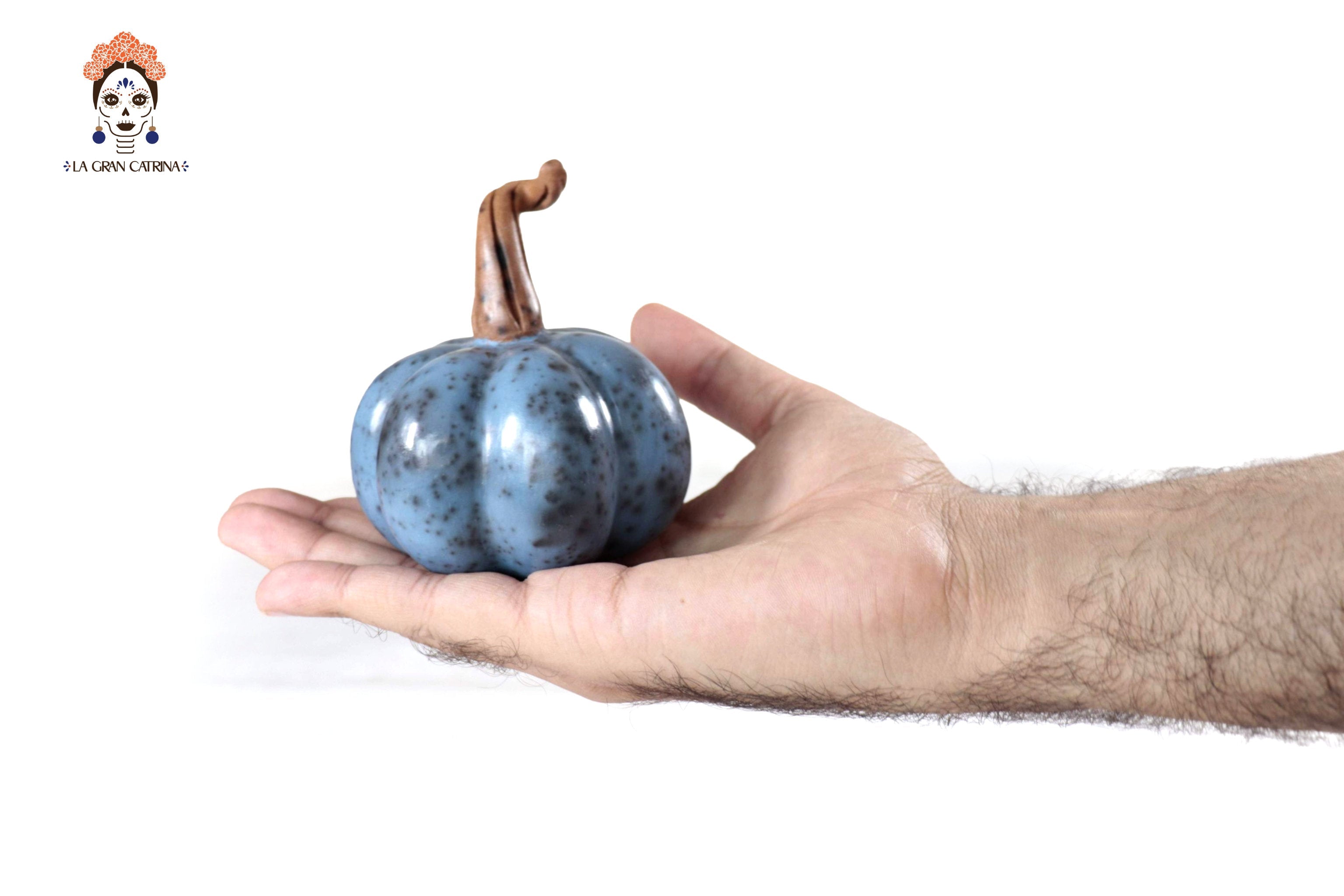 Set of 3 Pumpkins light blue - 9.8 in. Trejo
