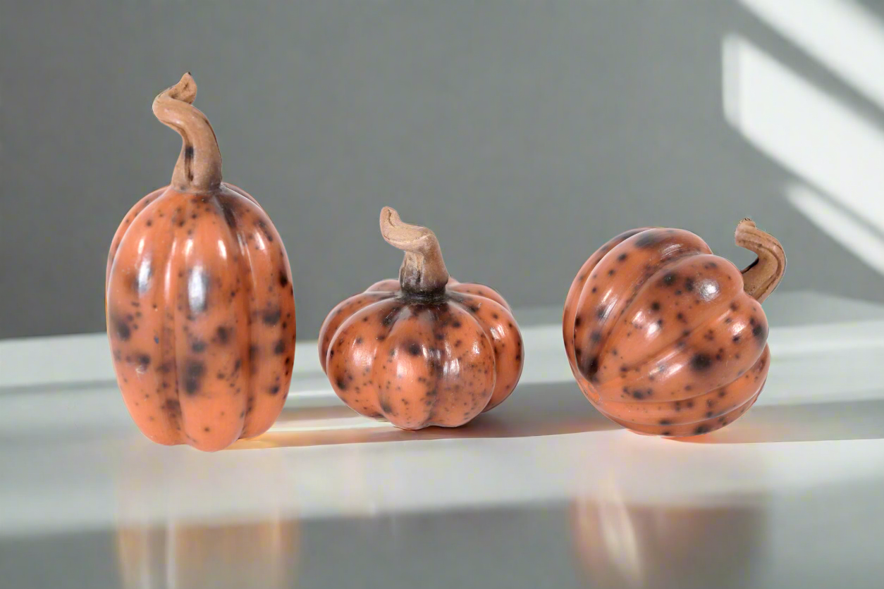 Set of 3 Pumpkins reddish miniature Trejo