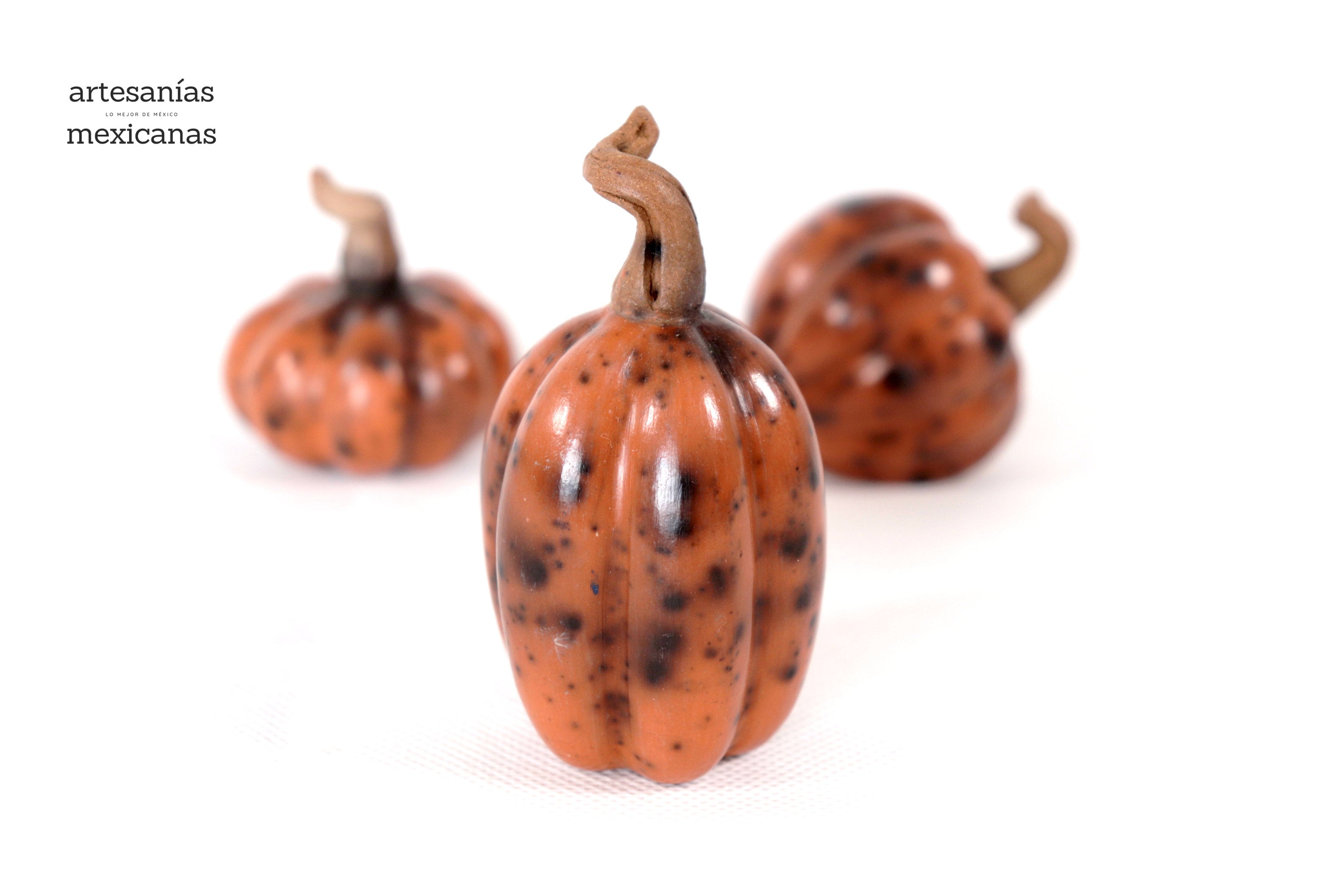 Set of 3 Pumpkins reddish miniature Trejo