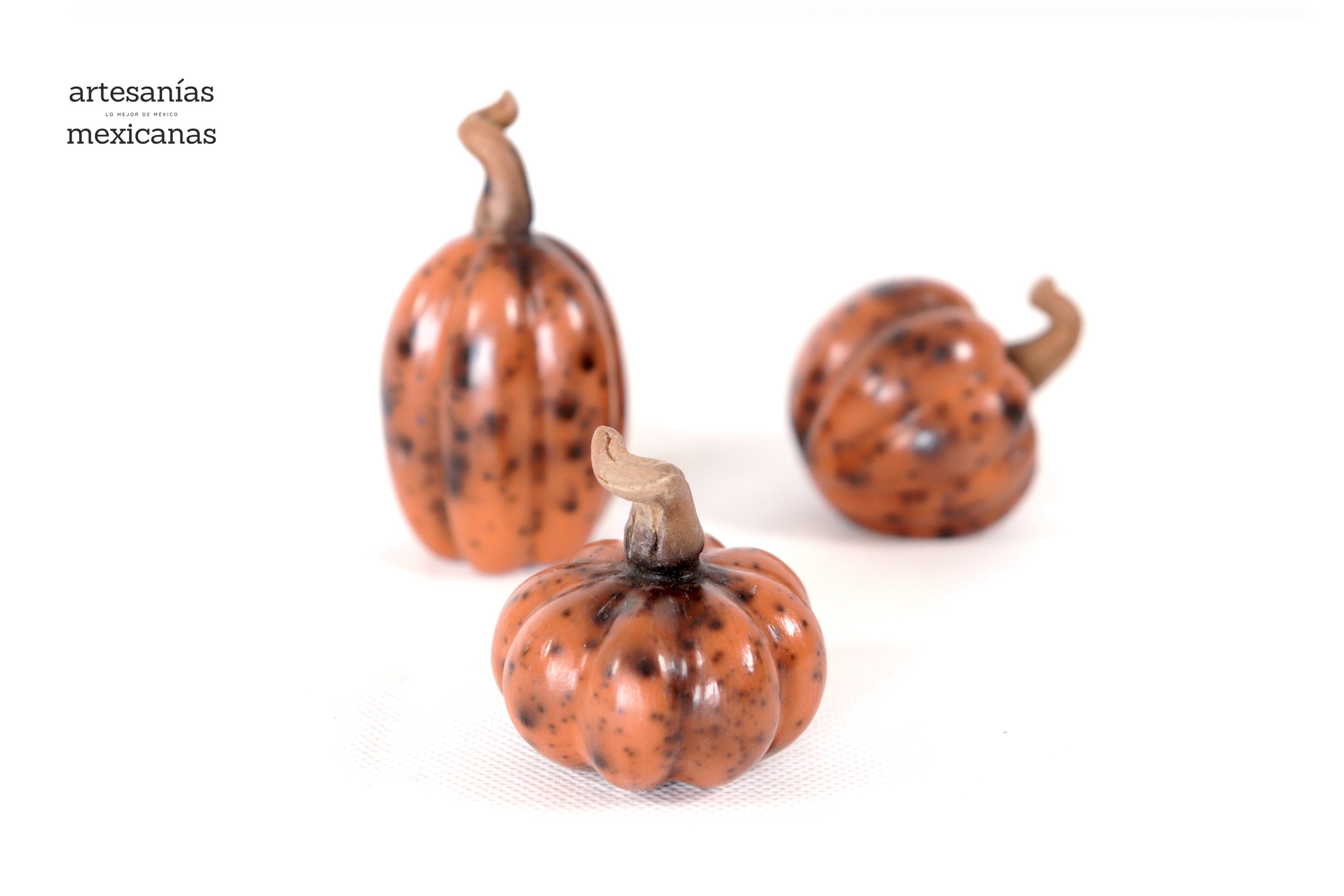 Set of 3 Pumpkins reddish miniature Trejo