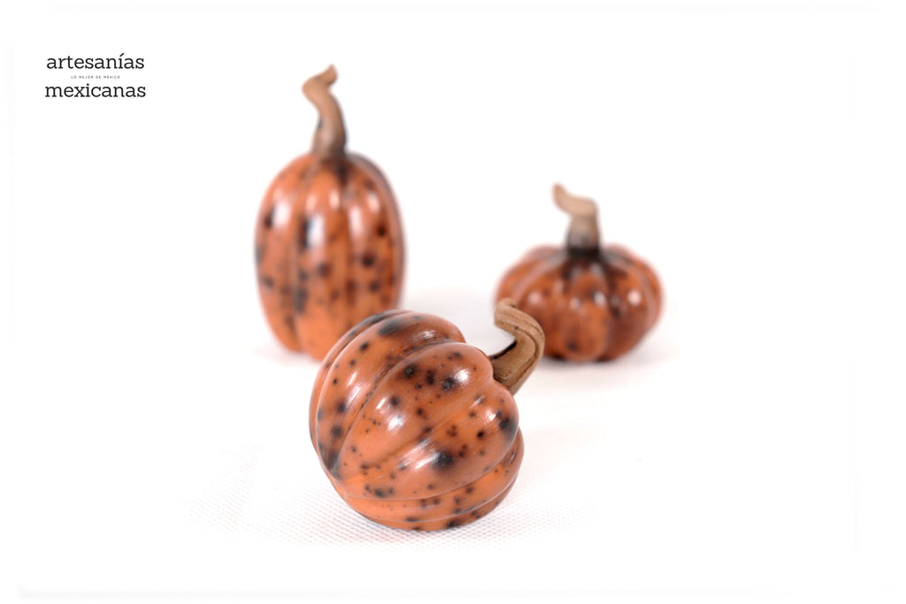 Set of 3 Pumpkins reddish miniature Trejo