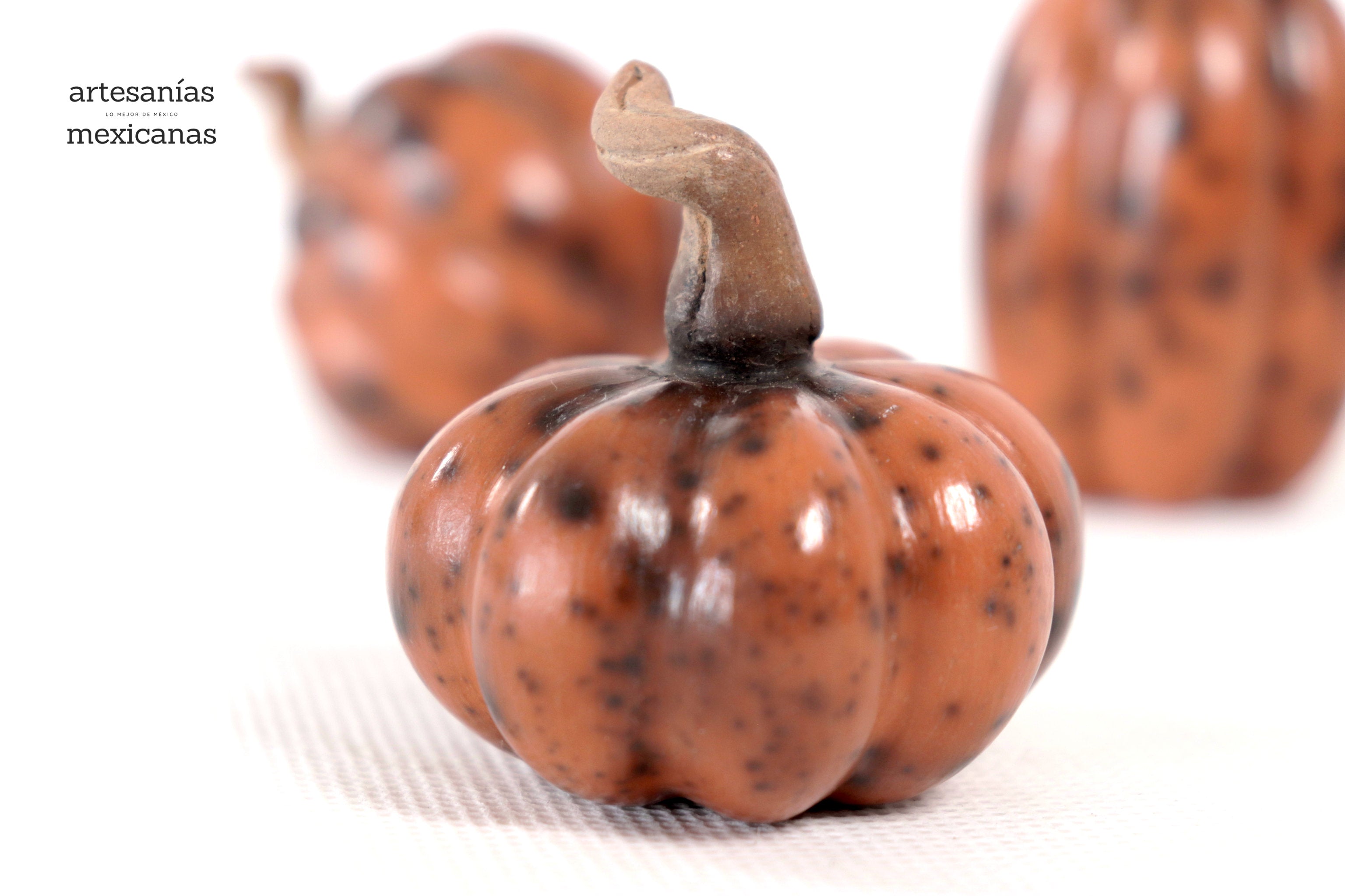Set of 3 Pumpkins reddish miniature Trejo
