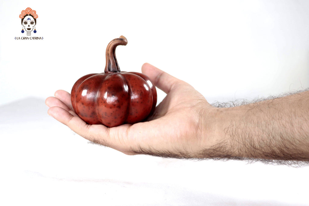 Set of 3 Pumpkins dark red - 9.8 in. Trejo