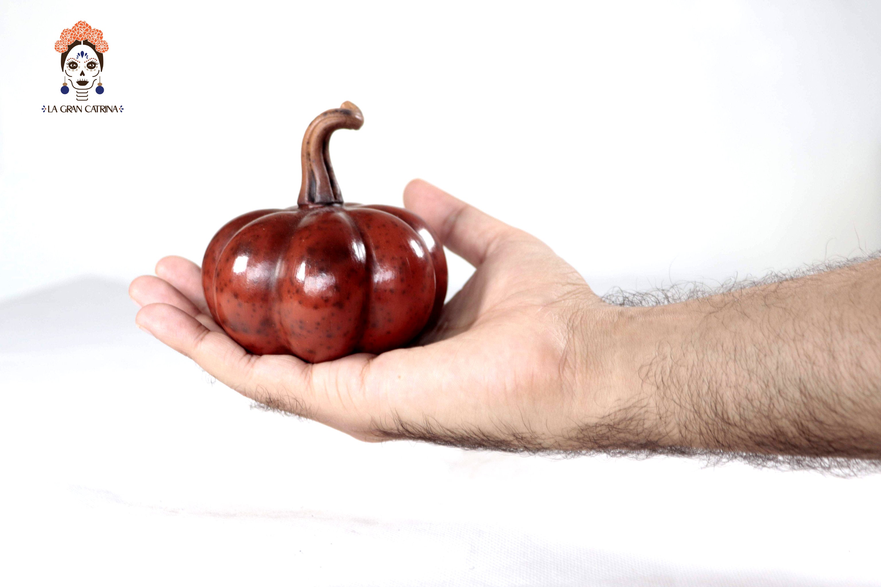 Set of 3 Pumpkins dark red - 9.8 in. Trejo